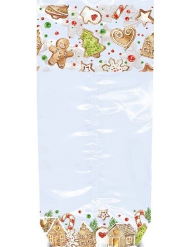 Sachet fond plat motif Noël PETITS...