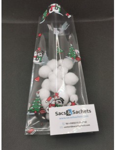 Sachet fond plat motif Noël...
