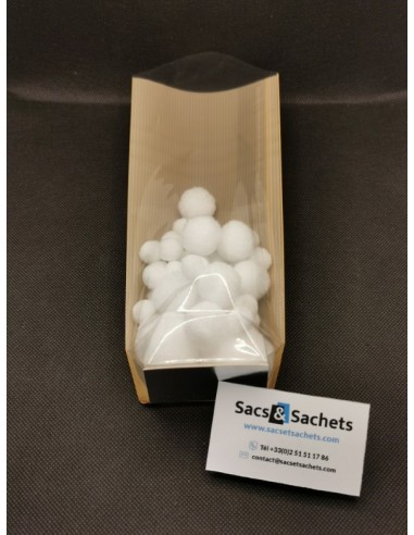 Sachet fond carton imprimé Kraft - 100 x 220 mm...