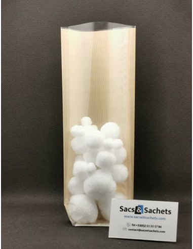 Sachet fond carton imprimé Kraft - 120 x 260 mm...