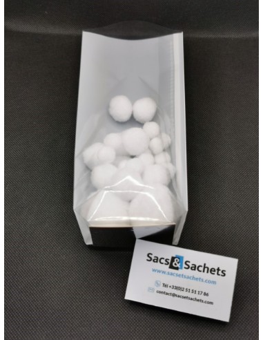 Sachet fond carton imprimé nacré blanc - 100 x...