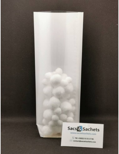 Sachet fond carton imprimé nacré blanc - 100 x...
