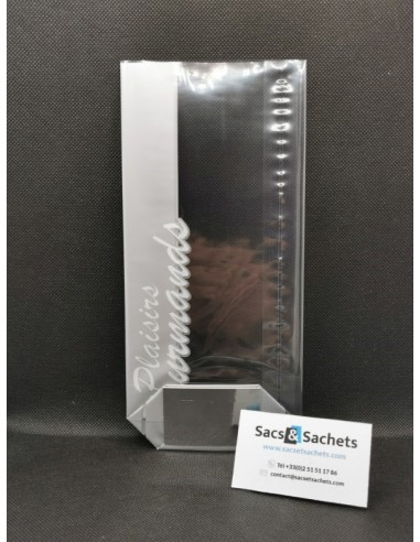 Sachet transparent avec fond carton ARGENT 100 x 220 PM