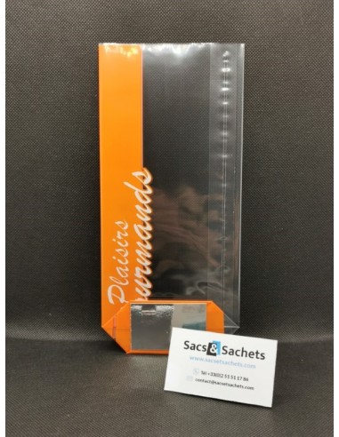 Sachet fond carton "Plaisirs Gourmands" Orange...