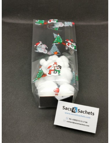 Sachet fond carton motif Noël Christmas Kiss -...