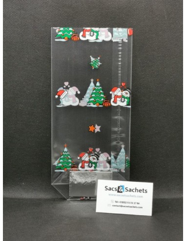 Sachet fond carton motif Noël Christmas Kiss -...