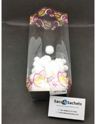 Sachet fond carton motif Pâques Paskha - 100 x...