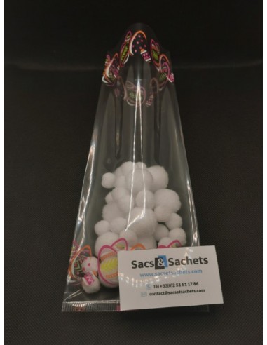 Sachet fond plat motif Pâques Paskha - 120 x...