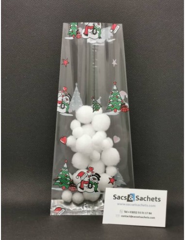 Sachet fond plat motif Noël Christmas Kiss -...