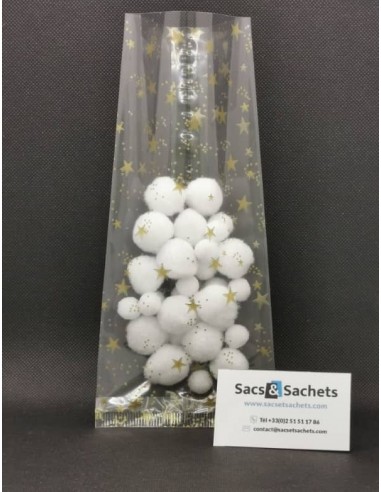 Sachet fond plat motif Noël Stars - 120 x 260...