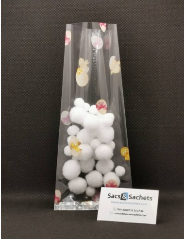 Sachet fond plat motif Pâques Caliméro - 170 x...