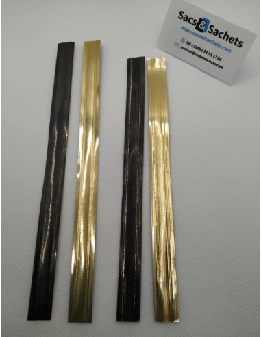 Clip de fermeture Noir/Or - 14 mm x 220 mm -...