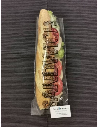 Sac sandwich imprimé - 140 x 350 mm - carton de...