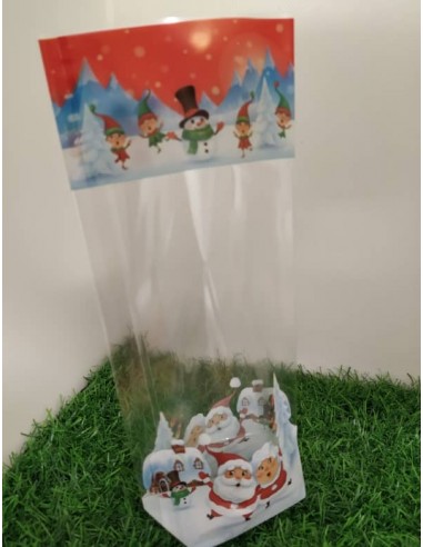 Sachet fond carton motif Noël Boréal - 120 x...